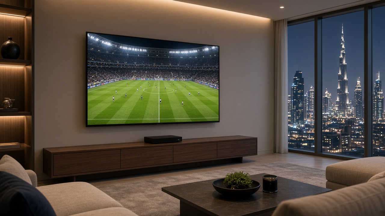 beIN Sports receiver and TV setup in Dubai